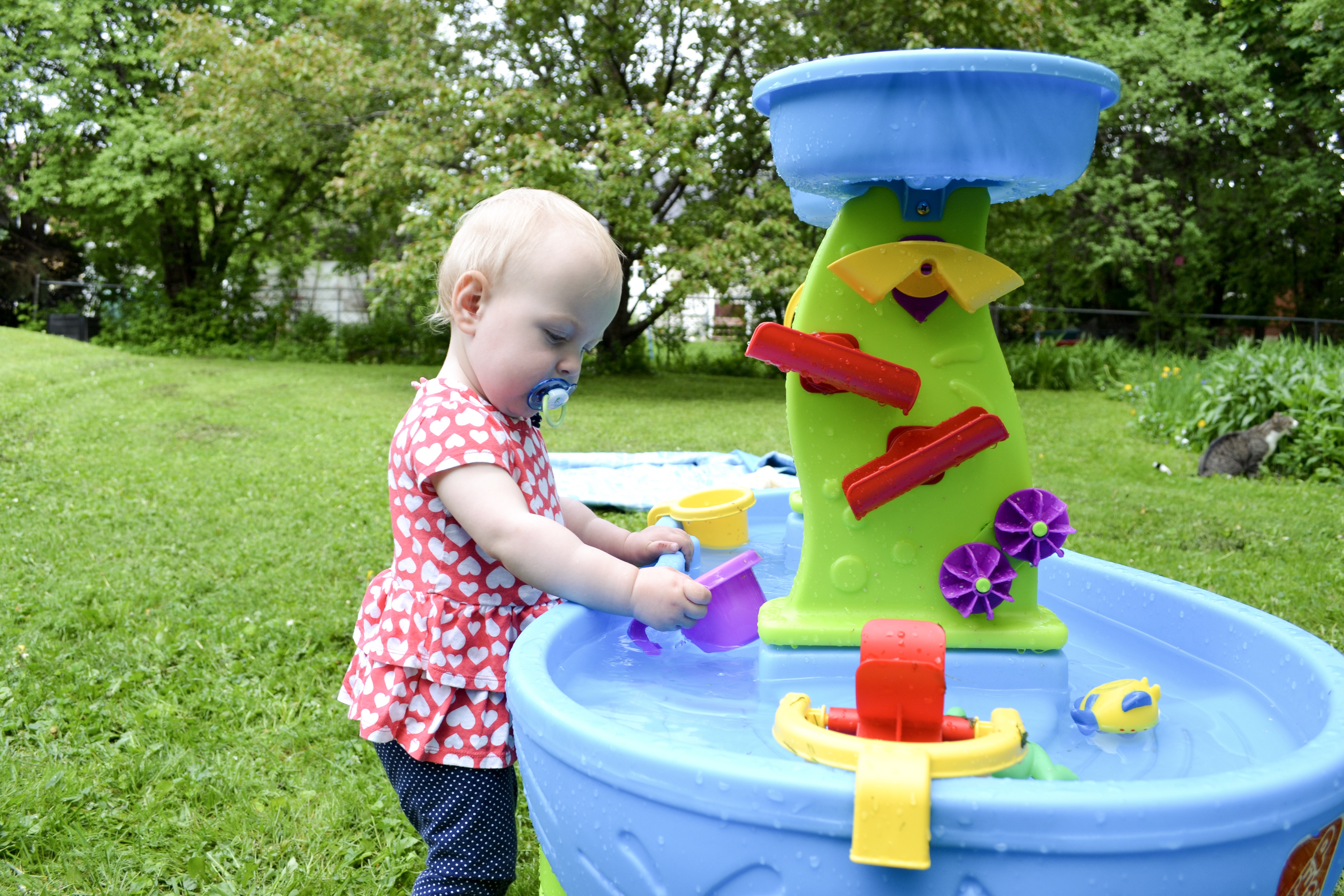 Toddler and water table