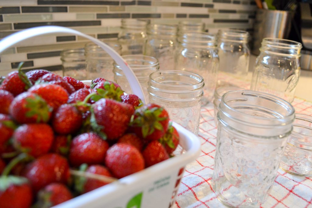 Strawberries and Jam Jars